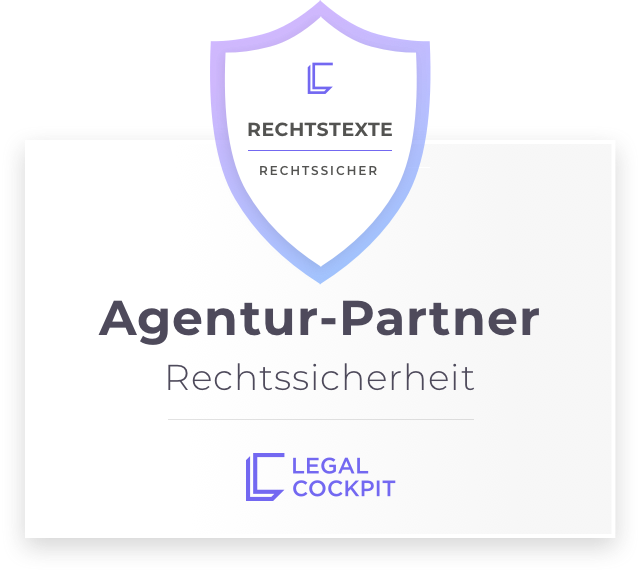 Agentur-Partner Rechtssicherheit Siegel von Legal Cockpit